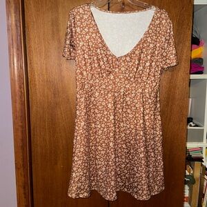 Brown floral dress